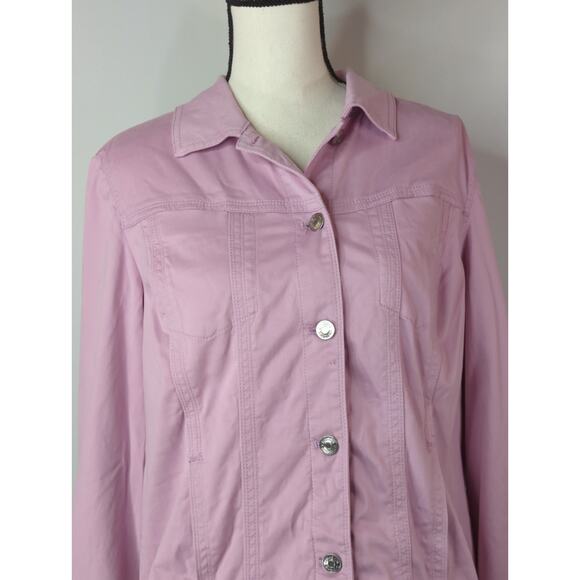 Chico's‎ Soft Pink Button Down Jacket Women's Large Coastal Travels Casual - Picture 4 of 14